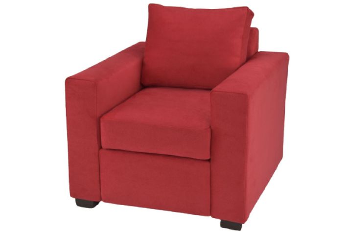 Sofá 1 Cuerpo Felpa Roja-2