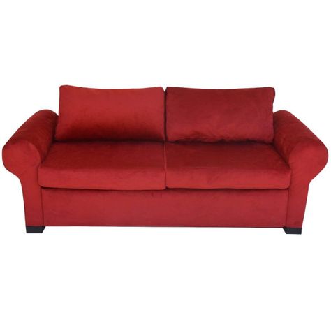Sofá 3 Cuerpos Felpa Roja-0