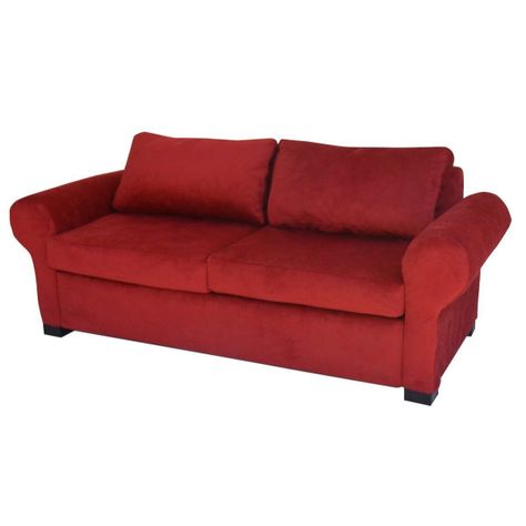 Sofá 3 Cuerpos Felpa Roja-1
