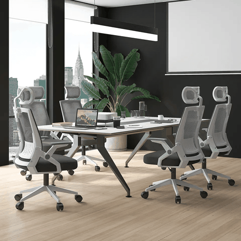 Silla de oficina ejecutiva Ergonomic Plus Blanco-5