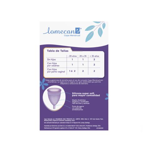 Lomecan Copa Menstrual Talla 2 X1-2