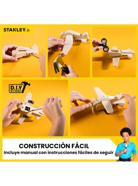Juego de Construcción para niños Avión Retráctil Stanley Jr para armar -2