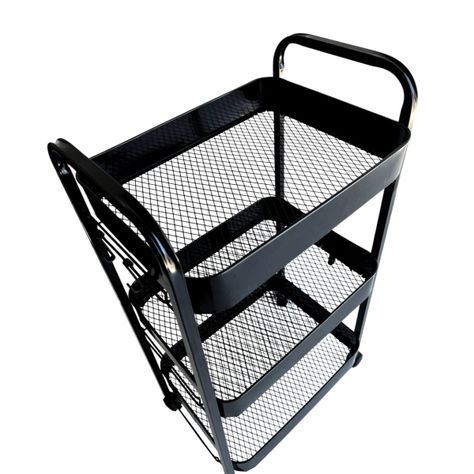 Carrito Organizador con Ruedas 3 Niveles Negro-4