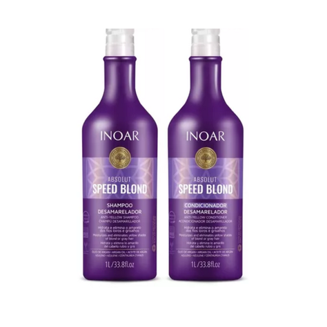 Pack INOAR Speed Blond Shampoo + Acondicionador 1L-0