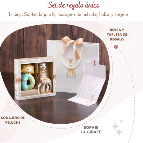 Set Sophie La Girafe + Sonajero Peluche-regalo Recién Nacido-5