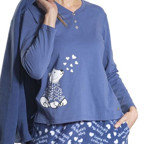 Pijama 3 piezas micropolar azul Art 241566-1