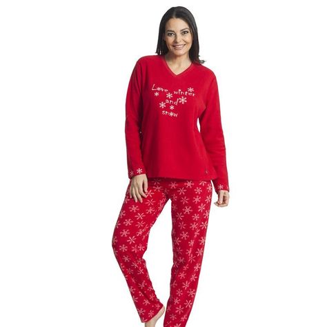 Pijama micropolar con bordado rojo Art 31541-0