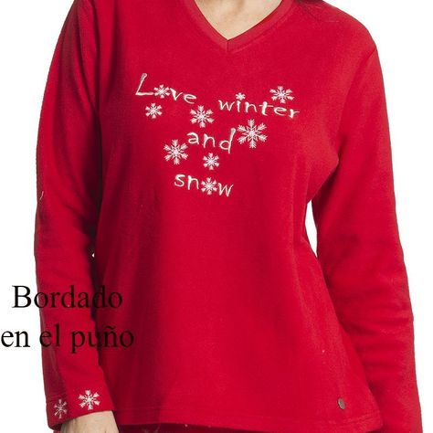 Pijama micropolar con bordado rojo Art 31541-1