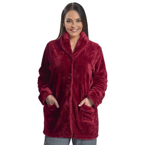 Mañanita coralfleece con botones guinda Art 241899-1