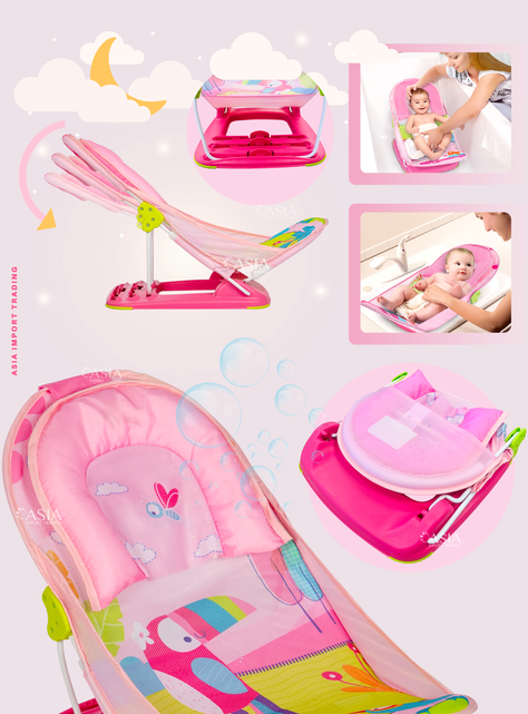 Silla para el Baño del Bebe color Rosada-1