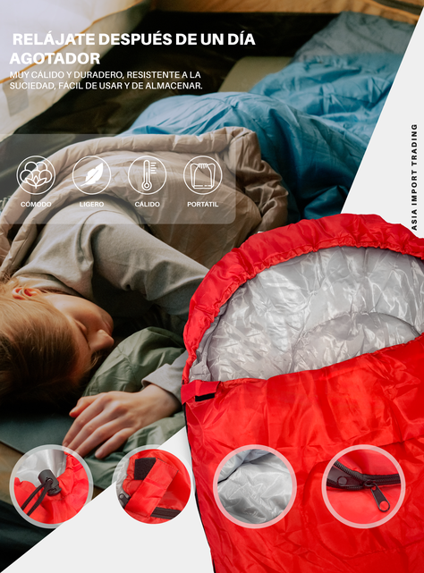 Saco de Dormir Extendible color Rojo-1