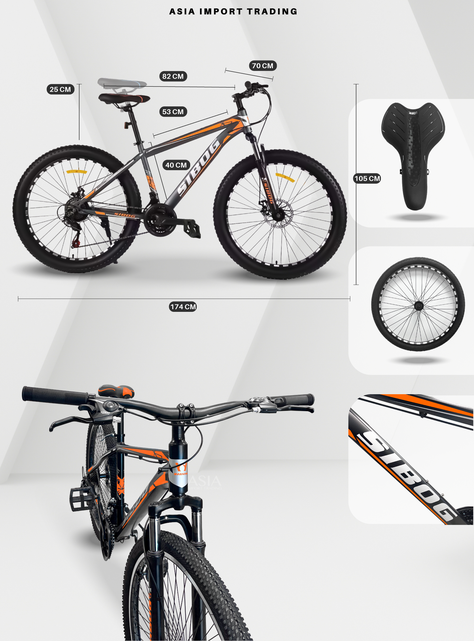 Bicicleta Mountain Bike Aro 27,5 Naranja-3