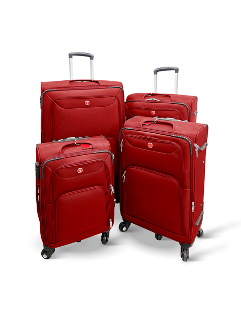 Set de 4 Maletas Blandas color Rojo-0