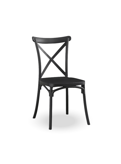 Silla Negra con Respaldo Cruzado-0
