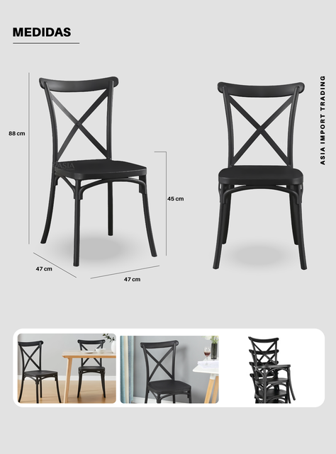 Silla Negra con Respaldo Cruzado-3