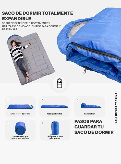 Saco de Dormir Extendible color Azul-2