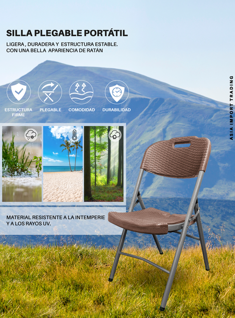 Silla Plegable terraza estilo Rattan-1