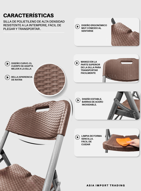 Silla Plegable terraza estilo Rattan-2