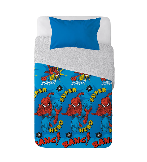 Plumón Infantil Sherpa  ¡Perfecto para Noches Frías! Spiderman-0