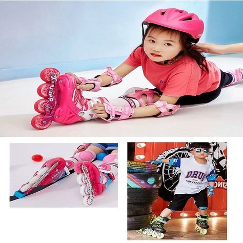 Patines LED Roller + Accesorios Rosado-5