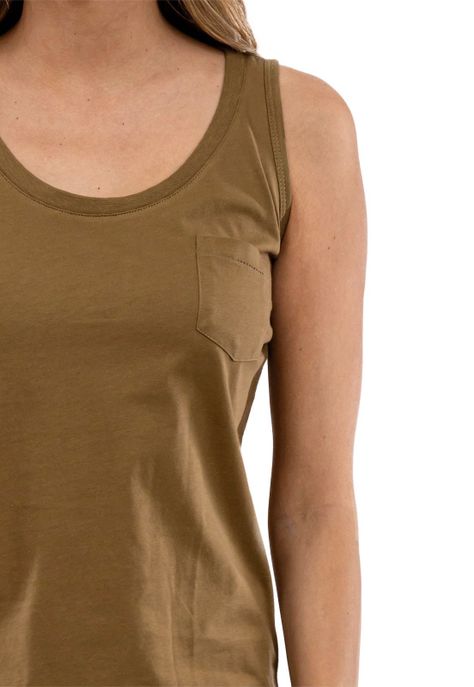 Polera Orgánica sin mangas con Bolsillo Verde Falcone -3