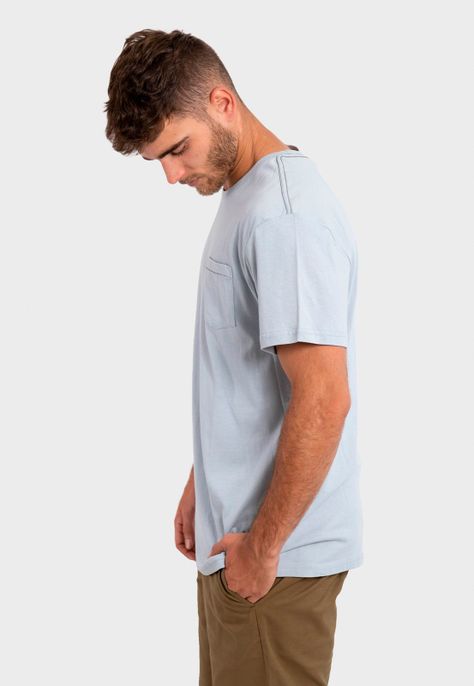 Polera Orgánica con Bolsillo Celeste Falcone-2