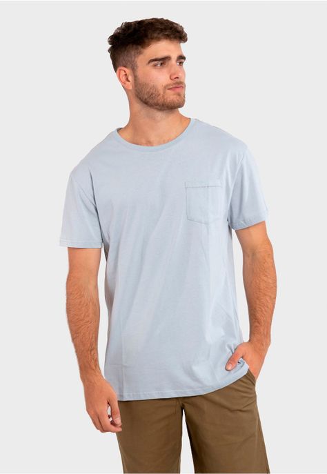 Polera Orgánica con Bolsillo Celeste Falcone-0