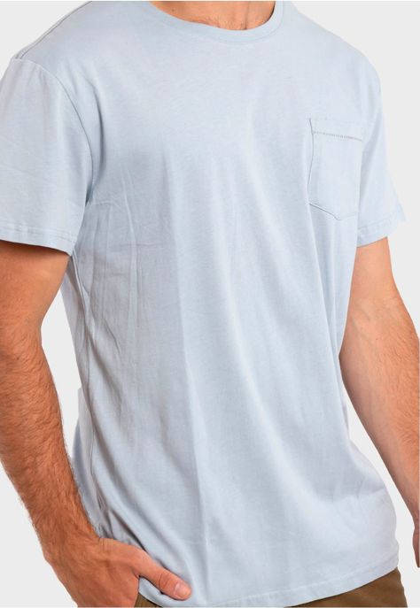 Polera Orgánica con Bolsillo Celeste Falcone-4