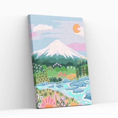 Pintura con diamantes Volcán Osorno Mágico - Diamond painting 40x50 Cm-0