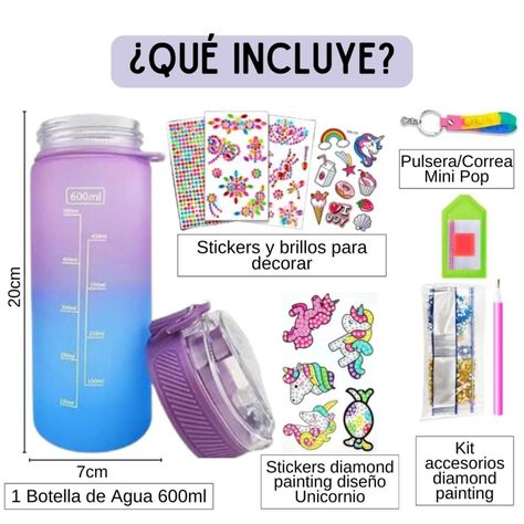 Botella de Agua Diamond Painting - Unicornio-1