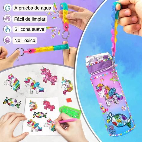 Botella de Agua Diamond Painting - Unicornio-3