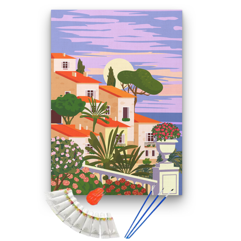 Pintura por números 25x35cm en bastidor Positano - Painting by number-1