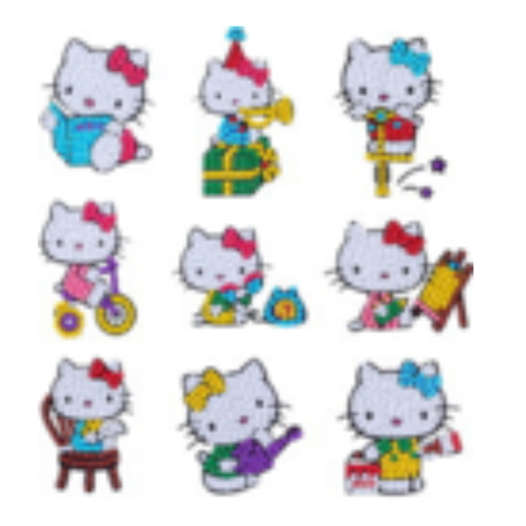 Kit stickers Pintura por Diamantes - Gatito Kitty-0