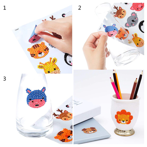 Kit stickers Pintura por Diamantes - Gatito Kitty-4