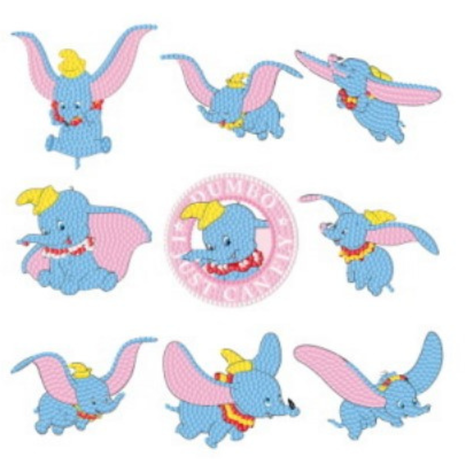 Kit Stickers pintura con diamantes - Elefante-0