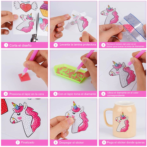 Kit Stickers pintura con diamantes - Elefante-2