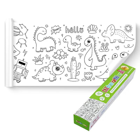 Rollo de dibujos para niños para colorear - Dinosaurios-0