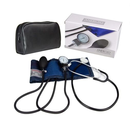 KIT MONITOR DE PRESION ARTERIAL ANEROIDE ESFIGMOMANOMETRO MANUAL-1