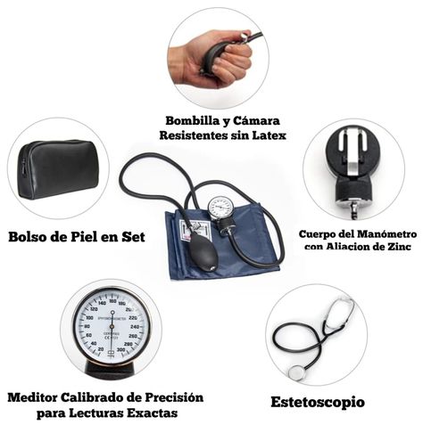 KIT MONITOR DE PRESION ARTERIAL ANEROIDE ESFIGMOMANOMETRO MANUAL-4