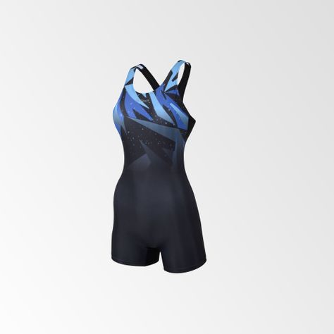 Traje de Baño Mujer Boxer Azul-Negro-0