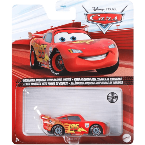 Disney Cars Vehículo Metálico Rayo McQueen Con Llantas De Carrera-4