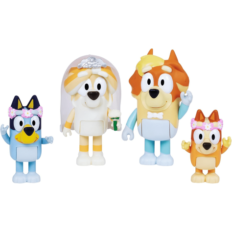 Bluey Pack 4 Figuras De 6 Cm. Tiempo De Boda-1