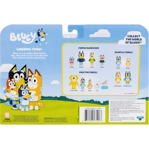 Bluey Pack 4 Figuras De 6 Cm. Tiempo De Boda-4