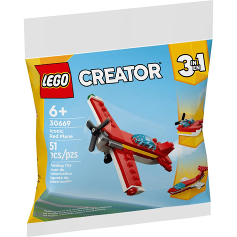 Lego Creator 30669 - Avión Rojo Clásico 3 En 1-4