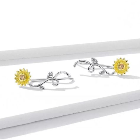 Aros Girasol Enredadera Plata 925-1