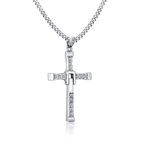 Collar Cruz Toretto Pequeña Plata 925 60Cm-1