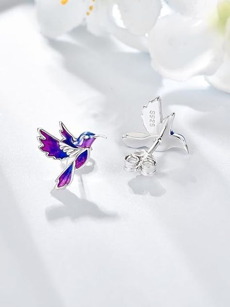 Aros Colibrí Multicolores Plata 925 -1