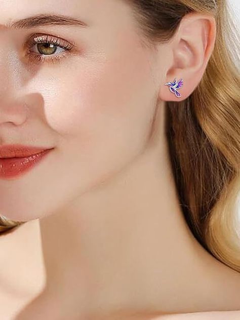Aros Colibrí Multicolores Plata 925 -3