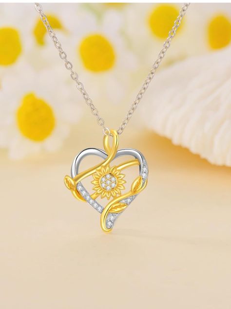 Collar Girasol Elegante Plata 925 Mujer Joya-1