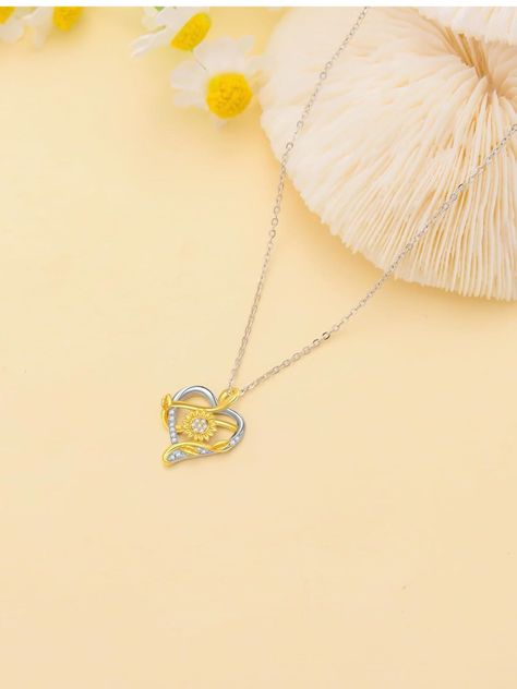Collar Girasol Elegante Plata 925 Mujer Joya-2